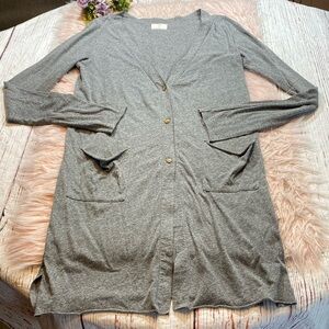 Anthropologie t.la Grey Tunic Cardigan sz M